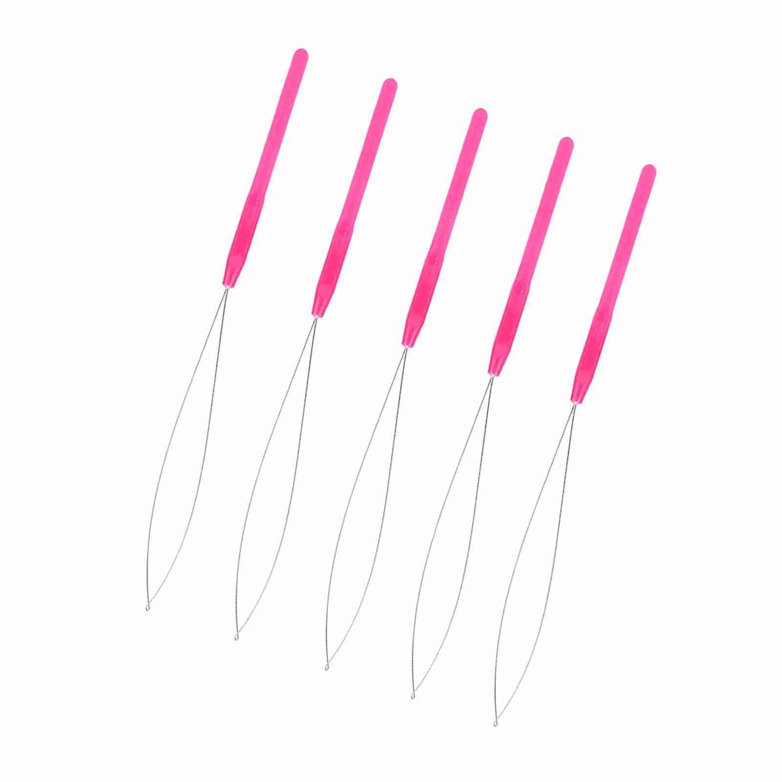 Plastic Handle Pulling Loop Needle Lightweight Hair Extension Tool For Easy