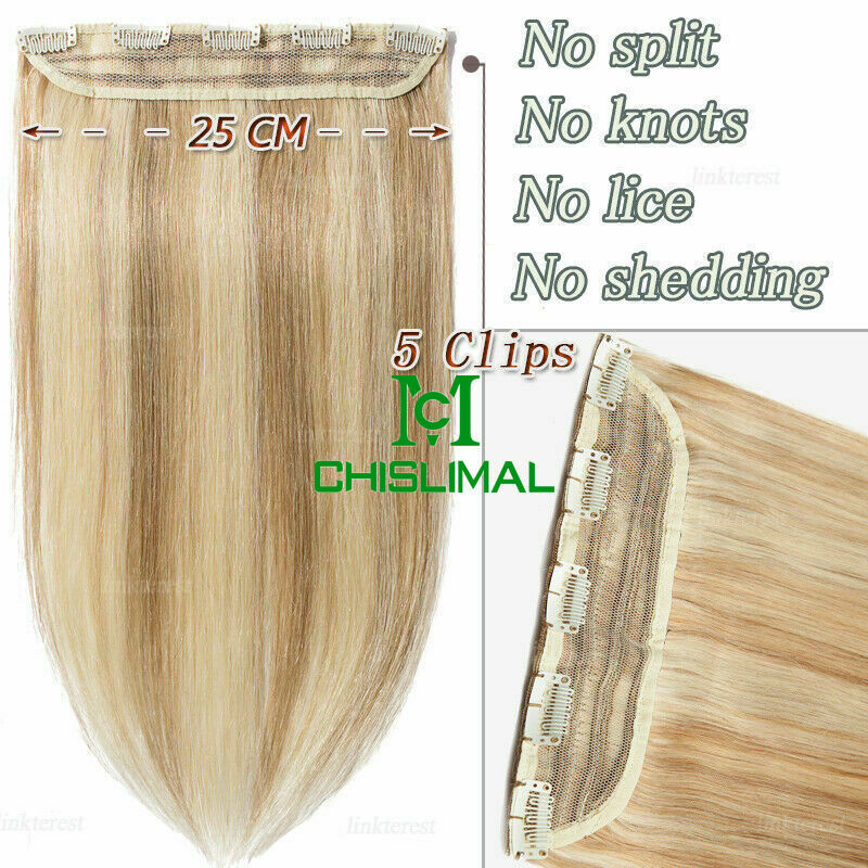 12-32inch 100g Remy Clip In Human Hair Extensions 3/4 Full Head Weft Custom Made