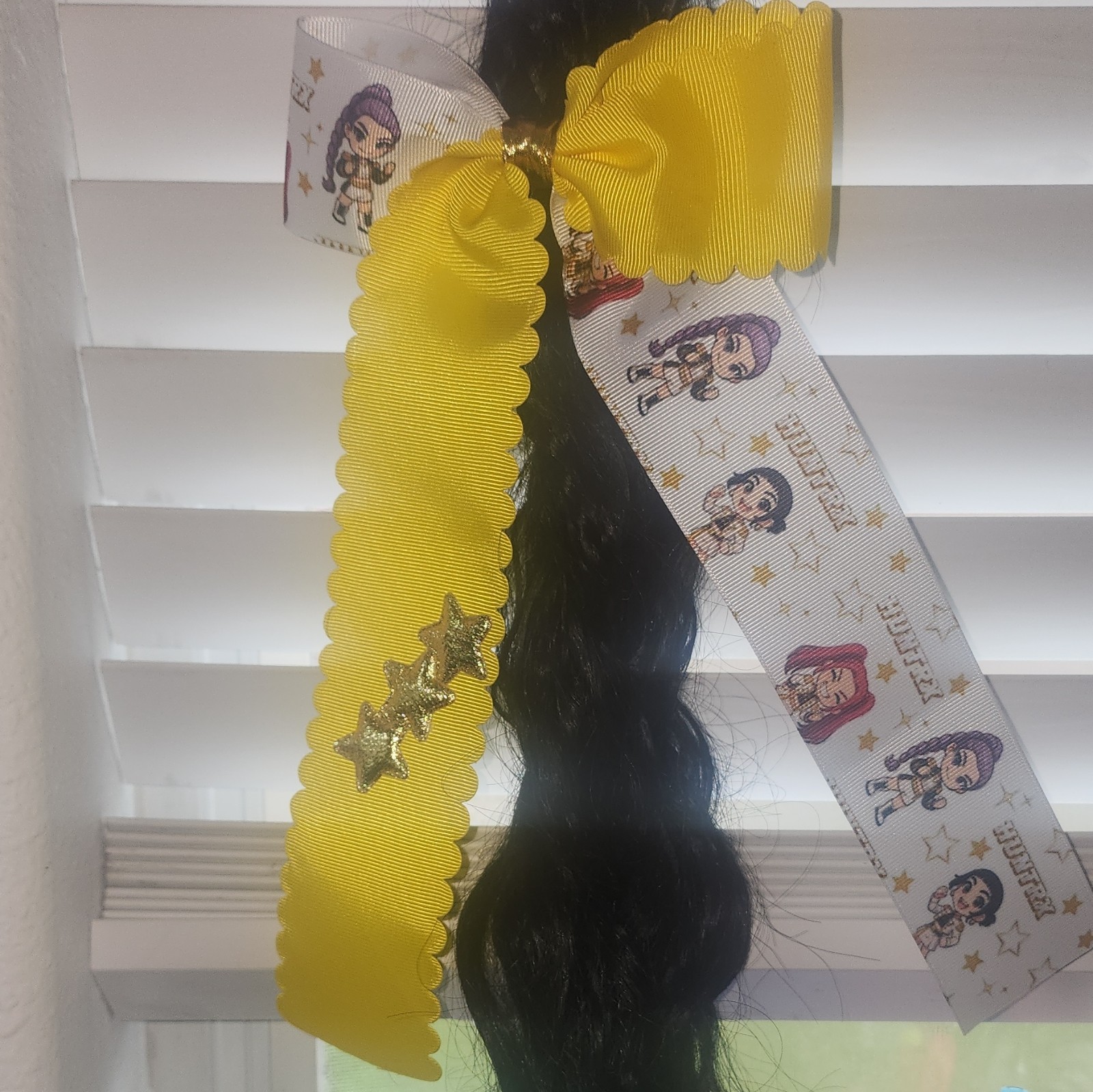 set of 3, Synthetic Wavy Braids Hair Extension with Cartoon Bow Tie Attachment