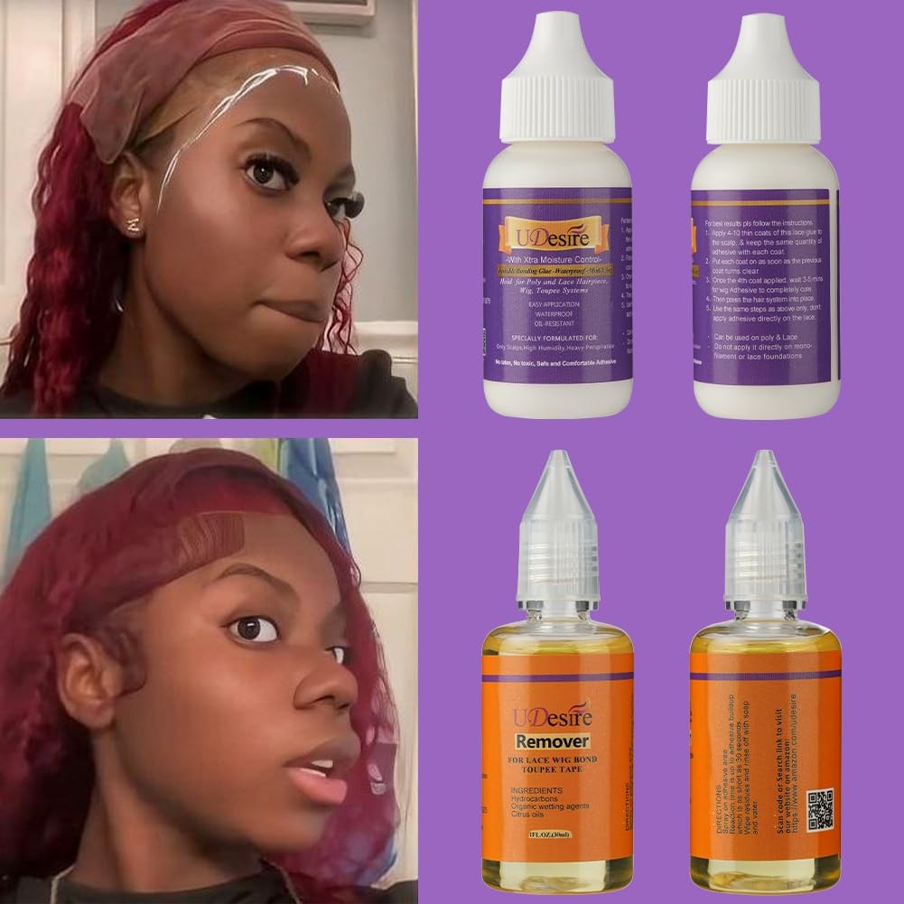 Lace Wig Glue Hair Replacement Adhesive & Remover 4cmx0.8cm, White