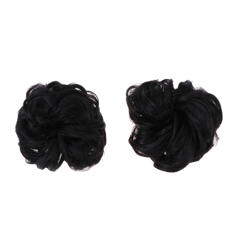 Hair Bun High Temperature Fiber Women Volume Addition 2Pcs 3.9×3.9×0.8In