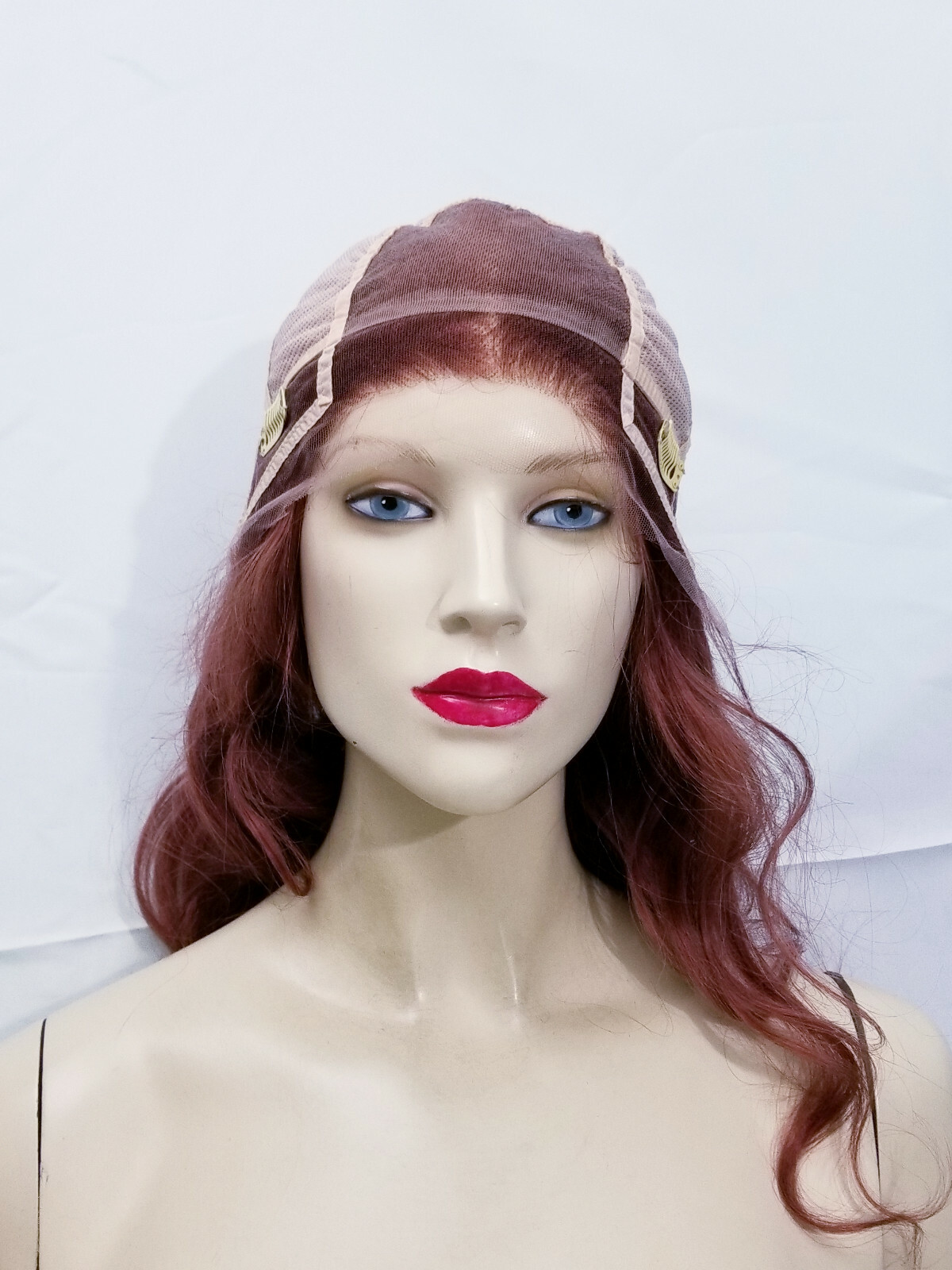 Full Lace Wig Glueless Human Hair Auburn Red IN STOCK