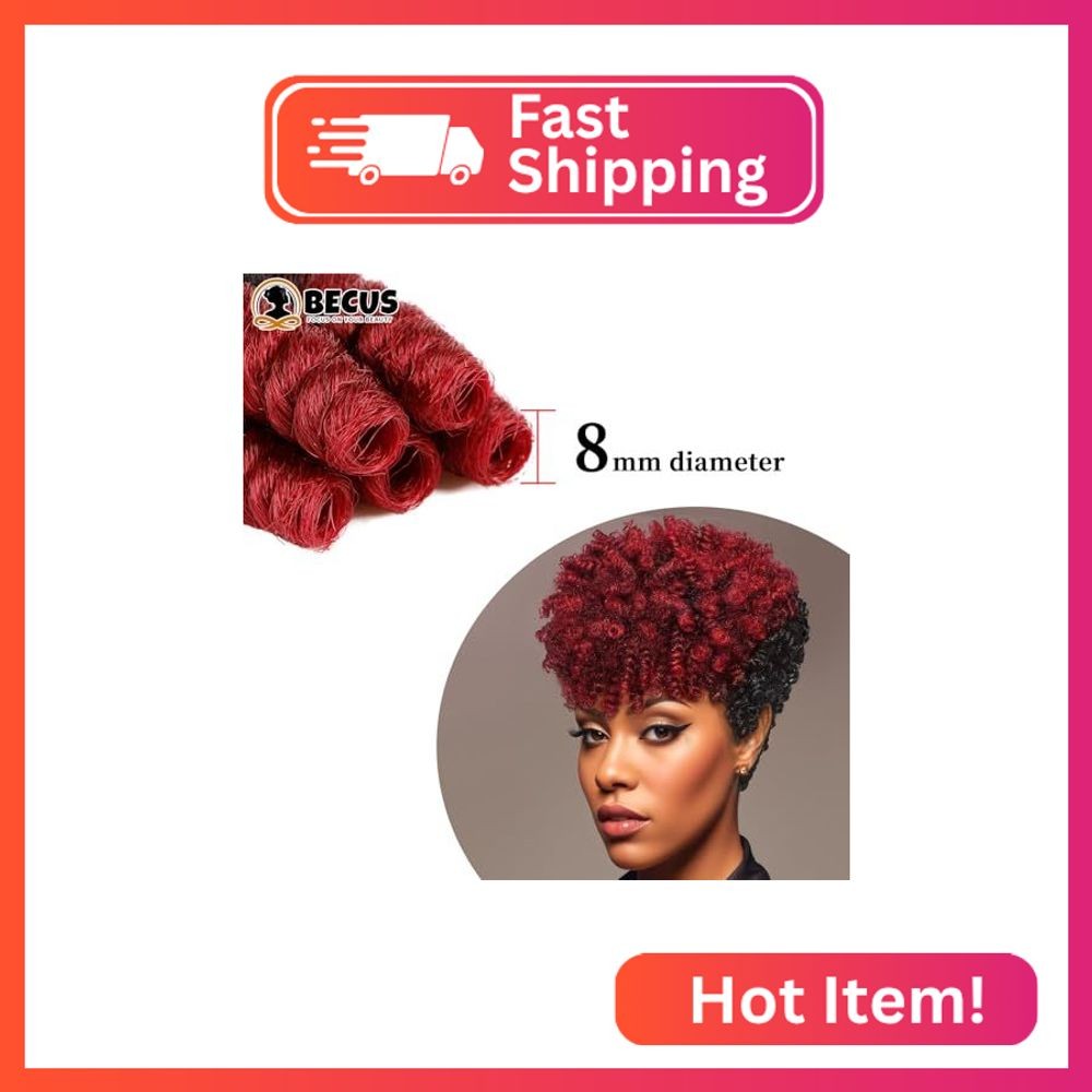 BECUS 20inch Crochet Braids Hair for Black Women Synthetic Short Braiding Curl D