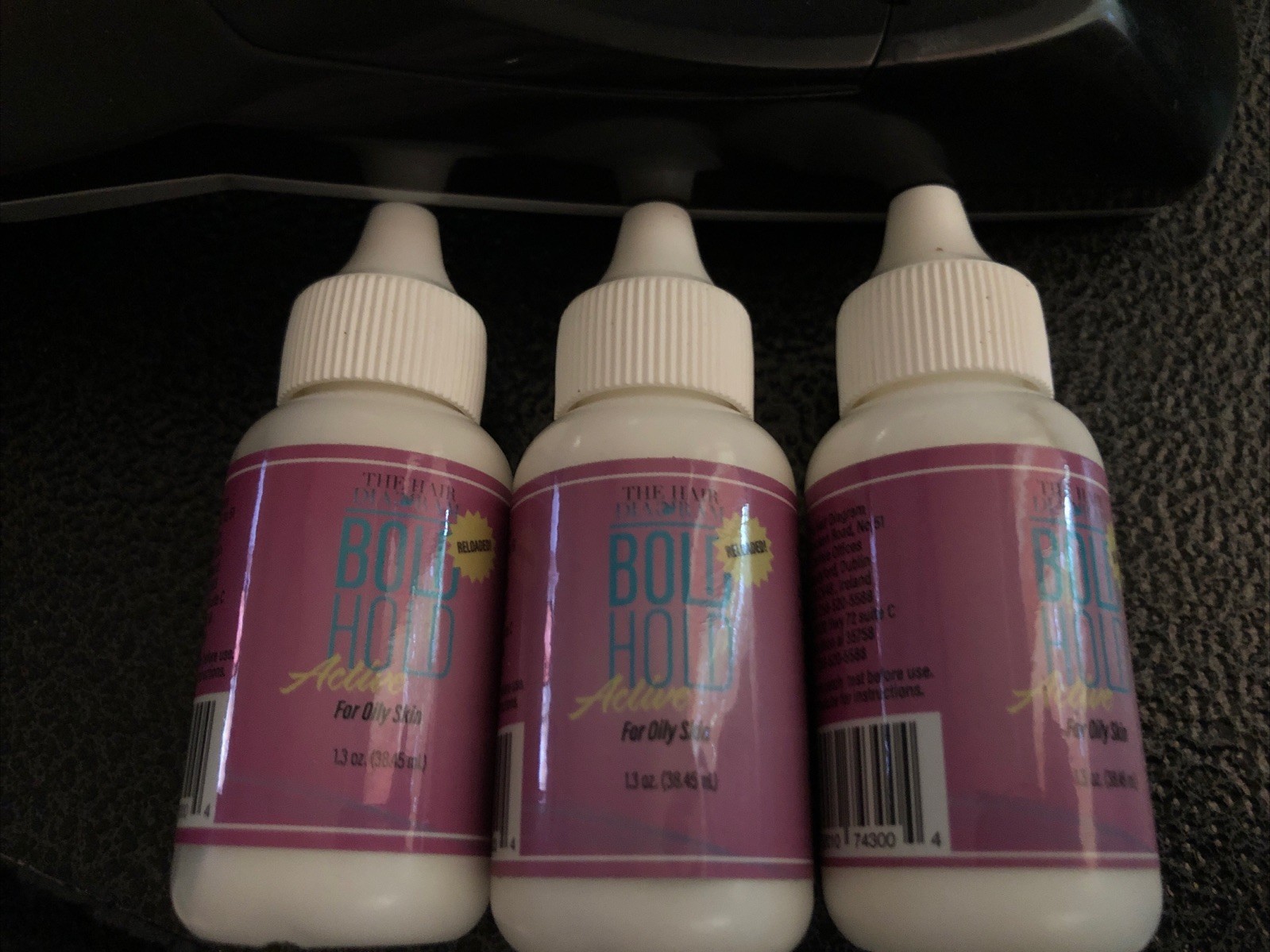Bold Hold Active The Hair Diagram Lace Wig Adhesive Glue 1.3 oz Lot Of Three New