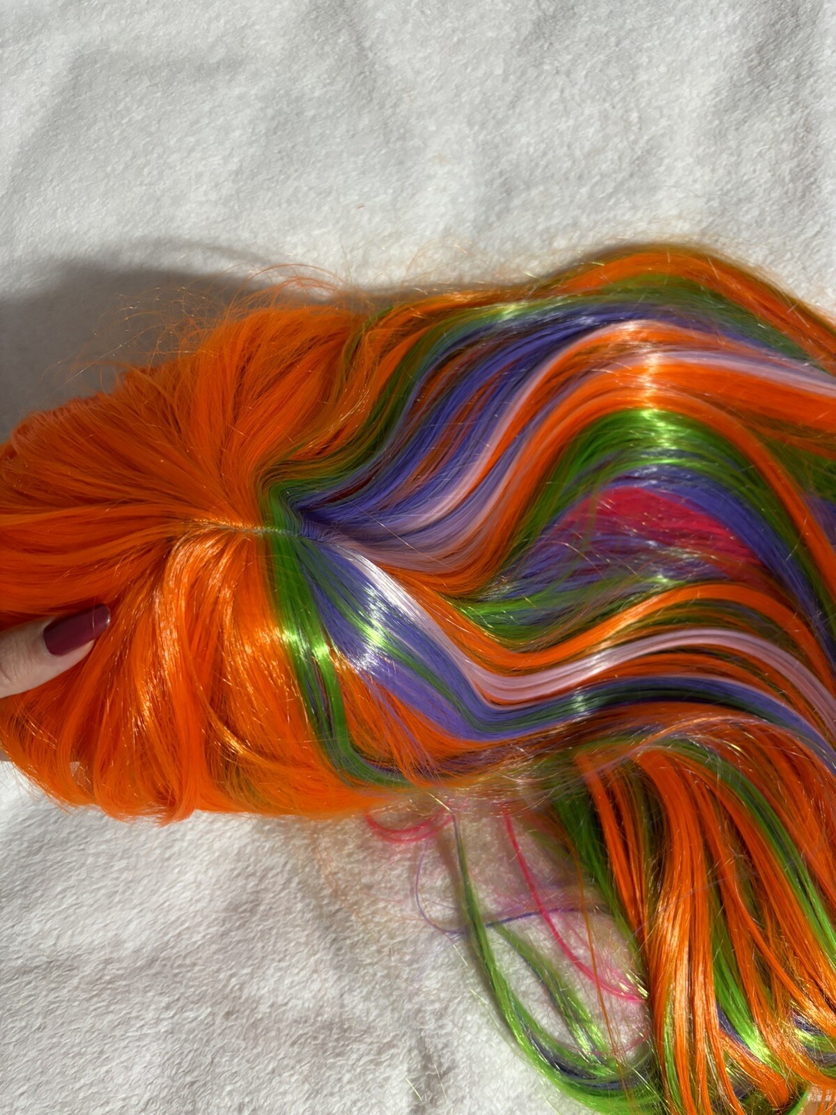 ✨ HIGH QUALITY SYNTHETIC HAIR PRIDE WIG WITH BANGS 30 INCHES NEON EXTRA LONG ✨