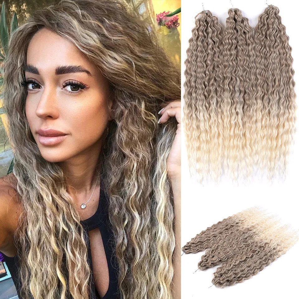 Ariel Hair Synthetic Twist Crochet Curly Hair 24 Inch Water Wave Braid Hair