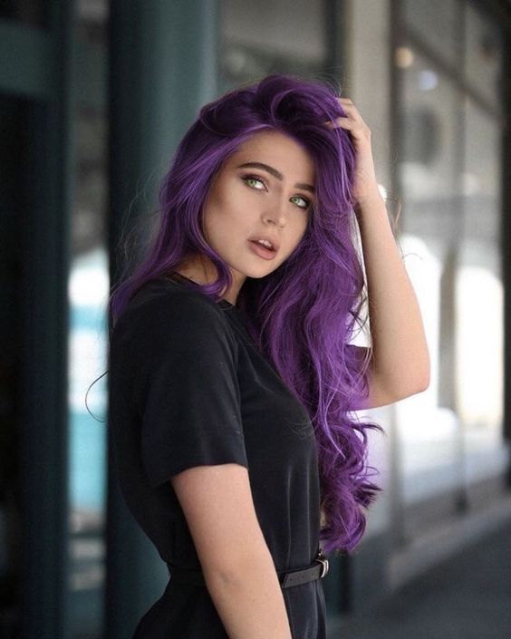 Cosplay Wig Wavy Curly Halloween Costume Wigs for Women Dark Purple