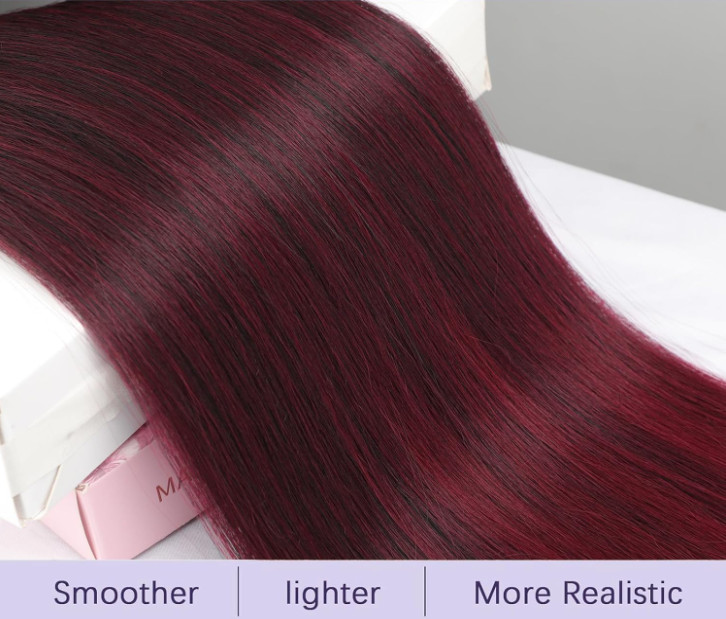 26″ Long Drawstring Ponytail Extension Yaky Synthetic Hairpiece 1B Burgundy