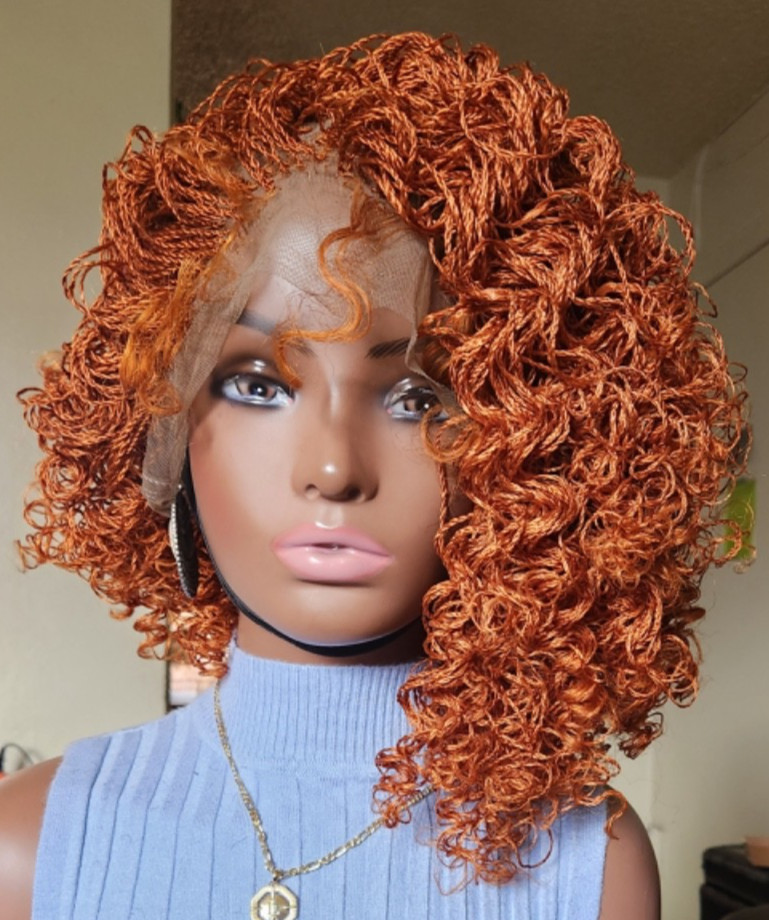 Handmade braided Senegalese twist curly wig
