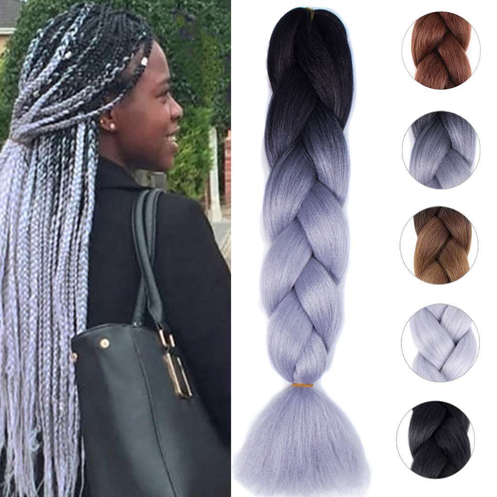 24” Afro Twist Braids Ombre Synthetic Kanekalon Jumbo Braiding Extension Hair