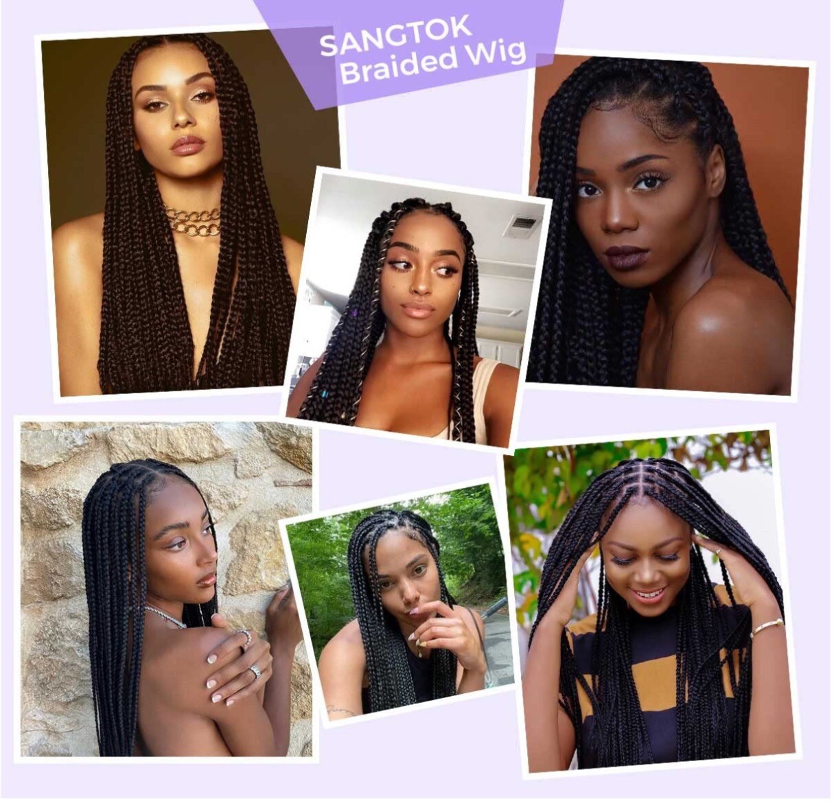 Micro Box Braided Knotless 36in Souble full lace wig pre-plucked w/baby hair