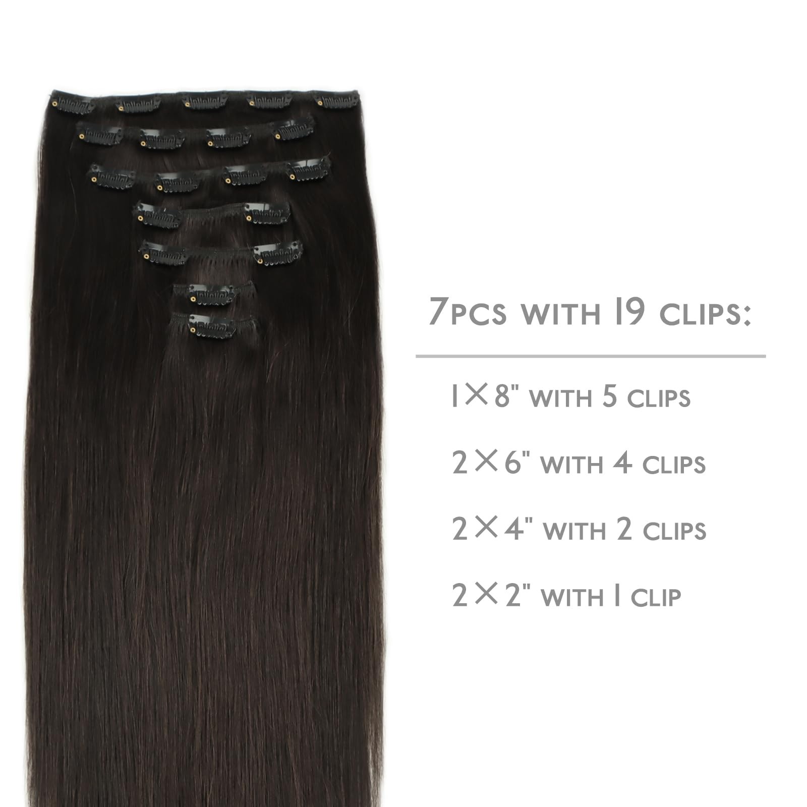 Wennalife Clip In Hair Extensions Real Human Hair 18 Inch 120G 7Pcs Human Hair