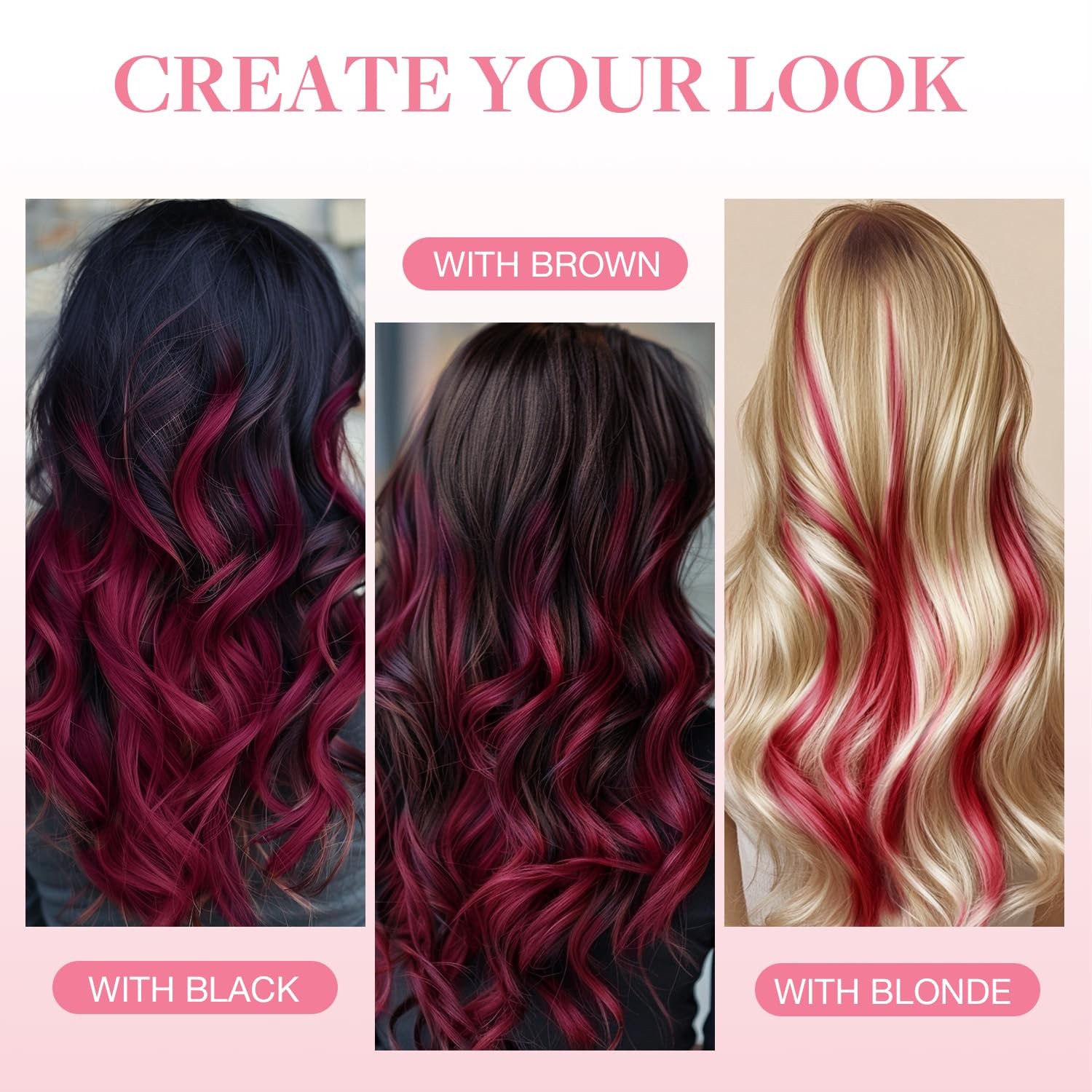 GOO GOO Tape in Hair Extensions Human, Burgundy, 12inch 20g 10pcs