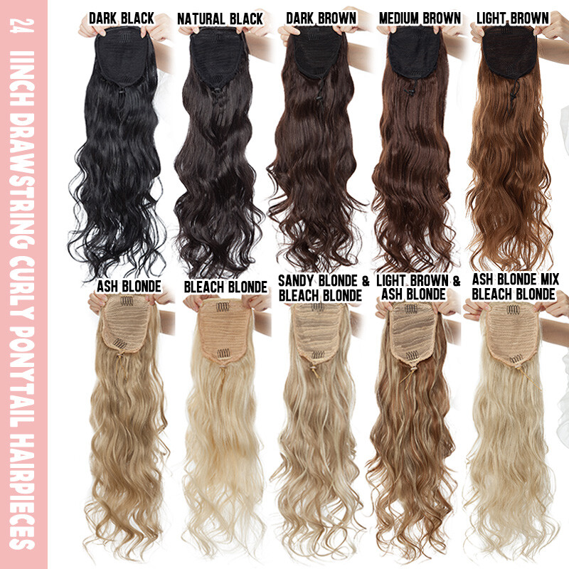 200g Real Thick Drawstring Ponytail Clip In Hair Extensions Pony Tail As Human