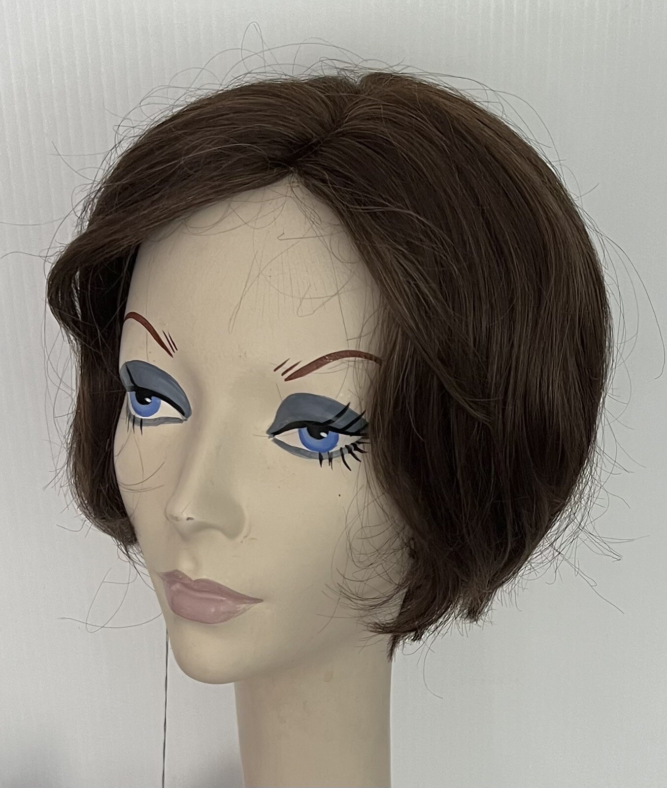 NWT! JACQUELYN Wig HUMAN HAIR Blend • New Design 8-6 BROWN Bob • Mono Part