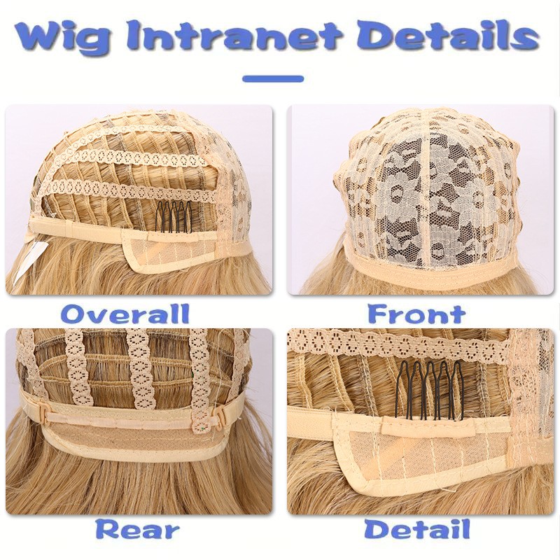 12 Inch Blonde Inverted Bang Bob Synthetic Wig for Women Natural Daily Full