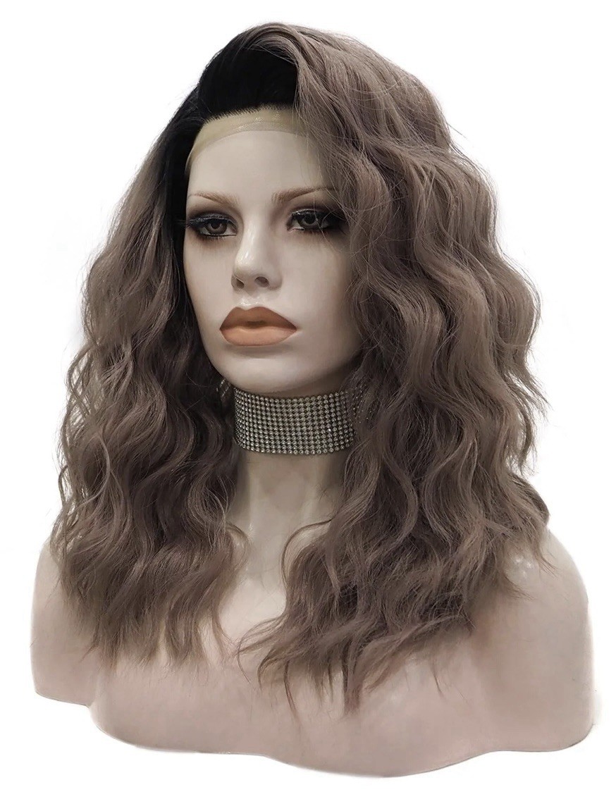 Imstyle Kiki Grape Purple With Dark Rooting Shoulder Length Water Wave Lace