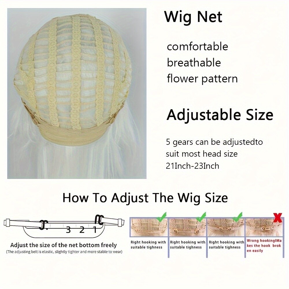 Men Silver White Wig Short Straight Synthetic Anime Hair High Temperature Fiber