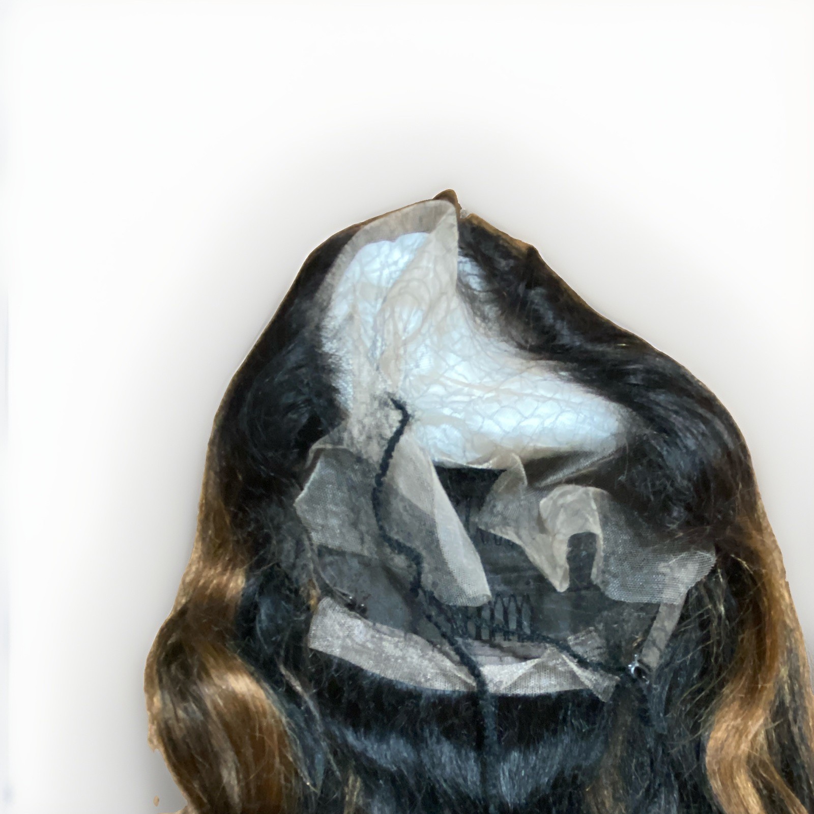 26″ Black/Brown Human Hair 13×6 Lace Front Free Part Wig