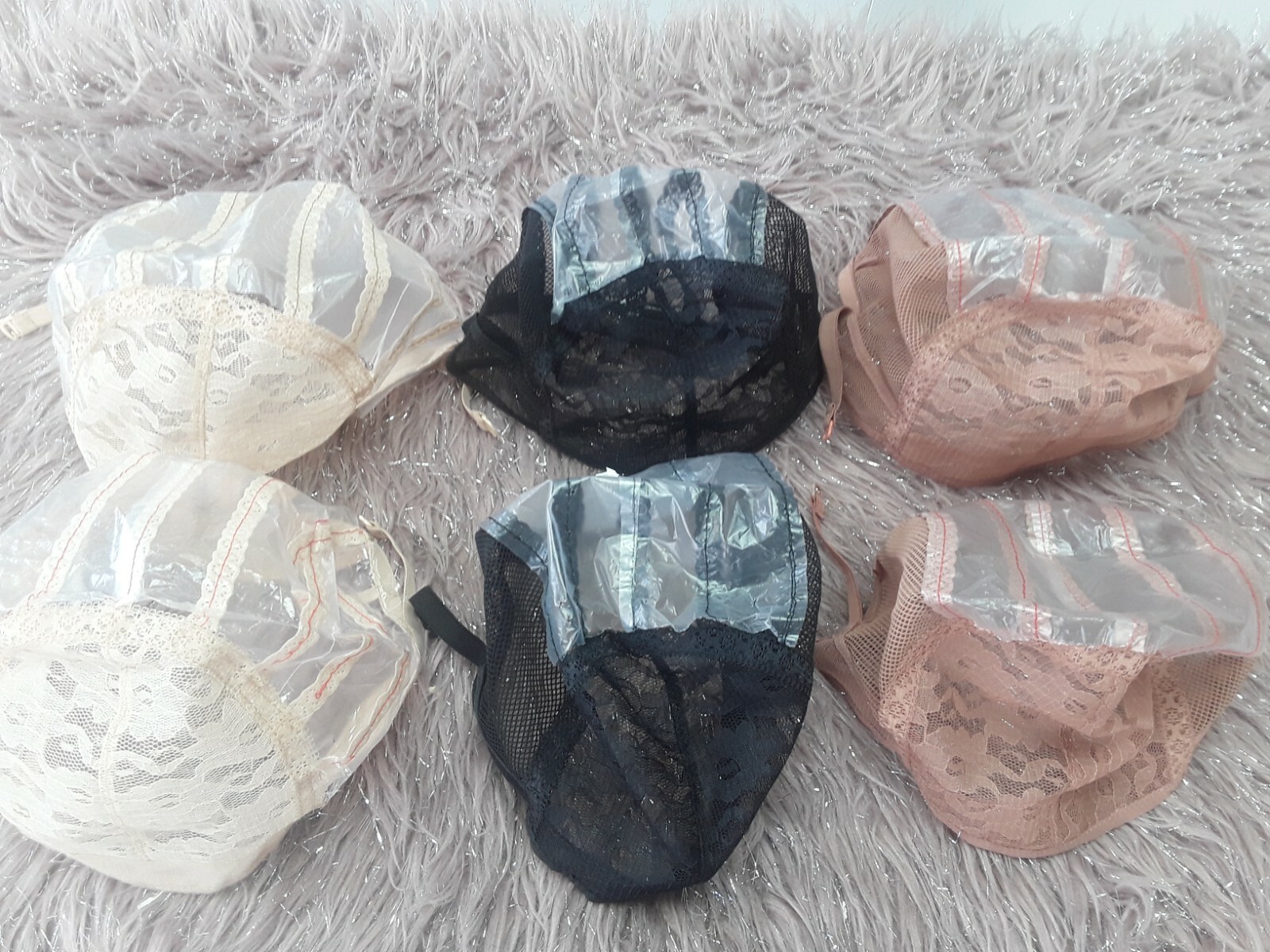 BREATHABLE Wig Caps with lace Net For Making Wigs With Adjustable Straps 6pcs