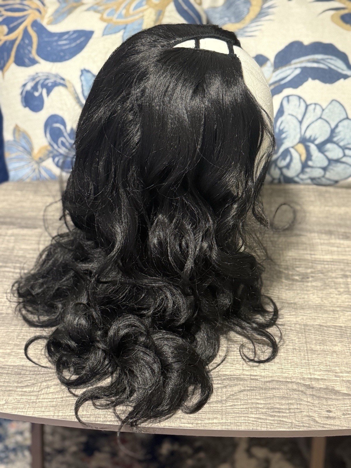 V Part Yaki Curly Wig Layered Wavy Synthetic Half Wig Glueless