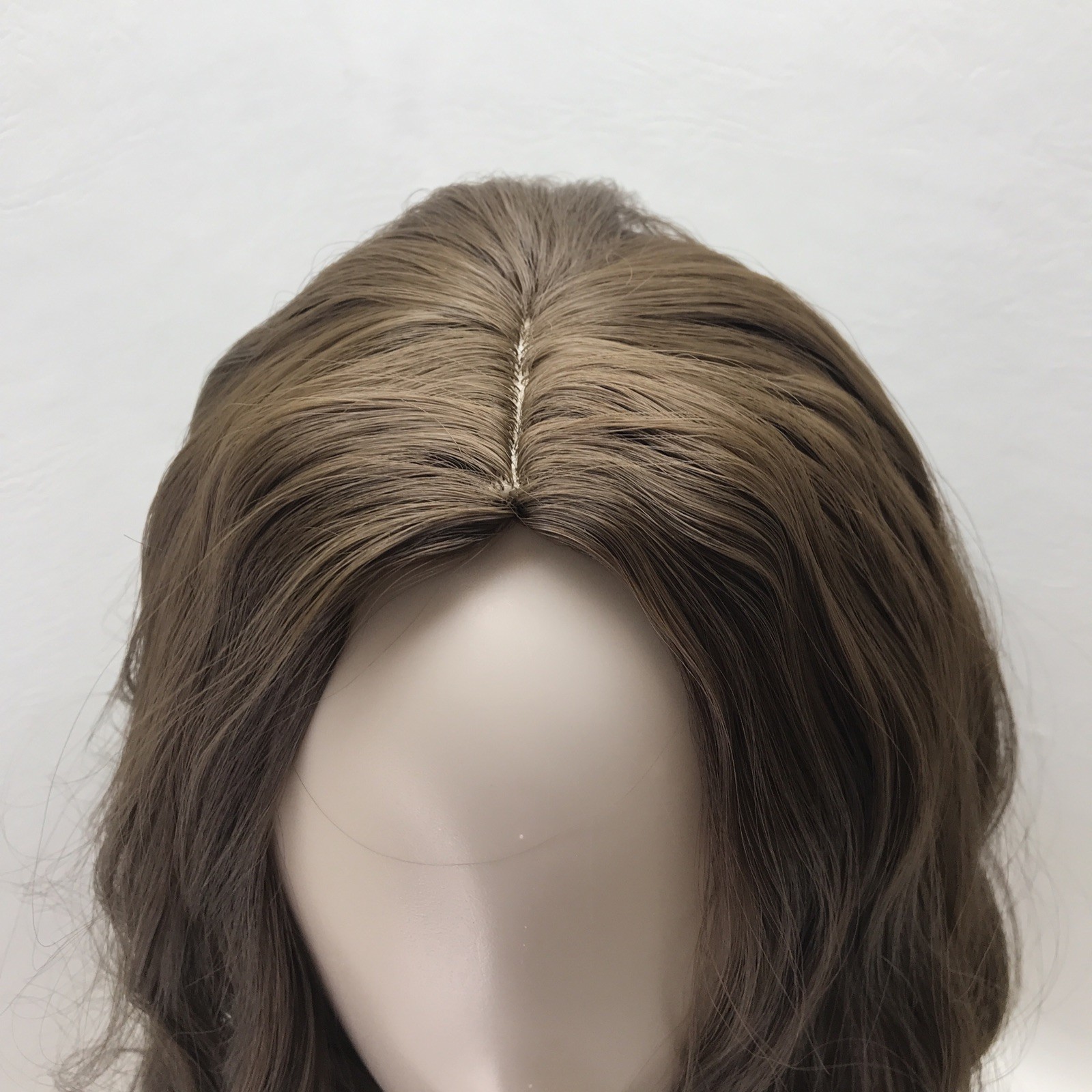 Brown Wavy Synthetic Wig Shoulder Length Lace Front Style Adjustable Cap