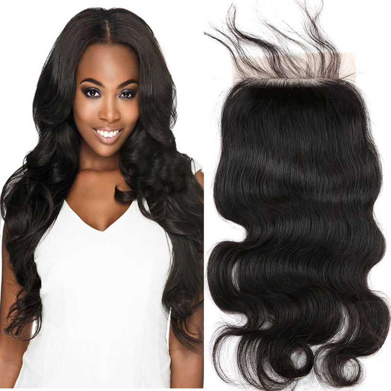 Sent Hair 4X4 Silk Base Lace Closure Human Hair Baby Hair Body Wave Brazilian
