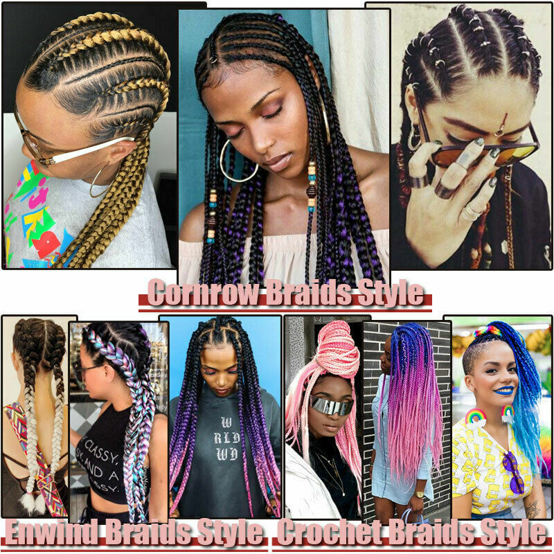 Braiding Rainbow Braids Hair Extensions Synthetic Stage Party Cosplay Ombre 24″
