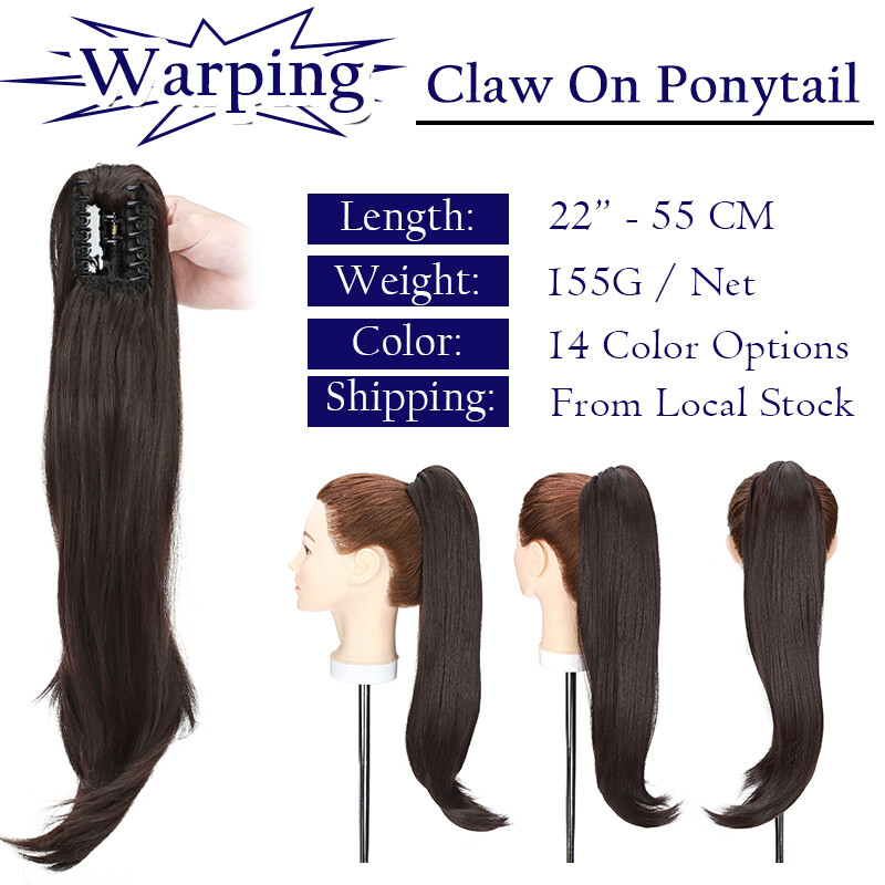 Ponytail Claw on Clip in Hair Extension Synthetic Hairpiece As Human Hair Curly