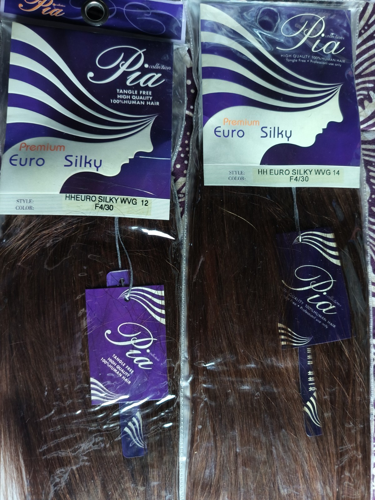 PIA COLLECTION PREMIUM EURO SILKY (2pks) 100% Human Hair * 4/30 * 12″ & 14″