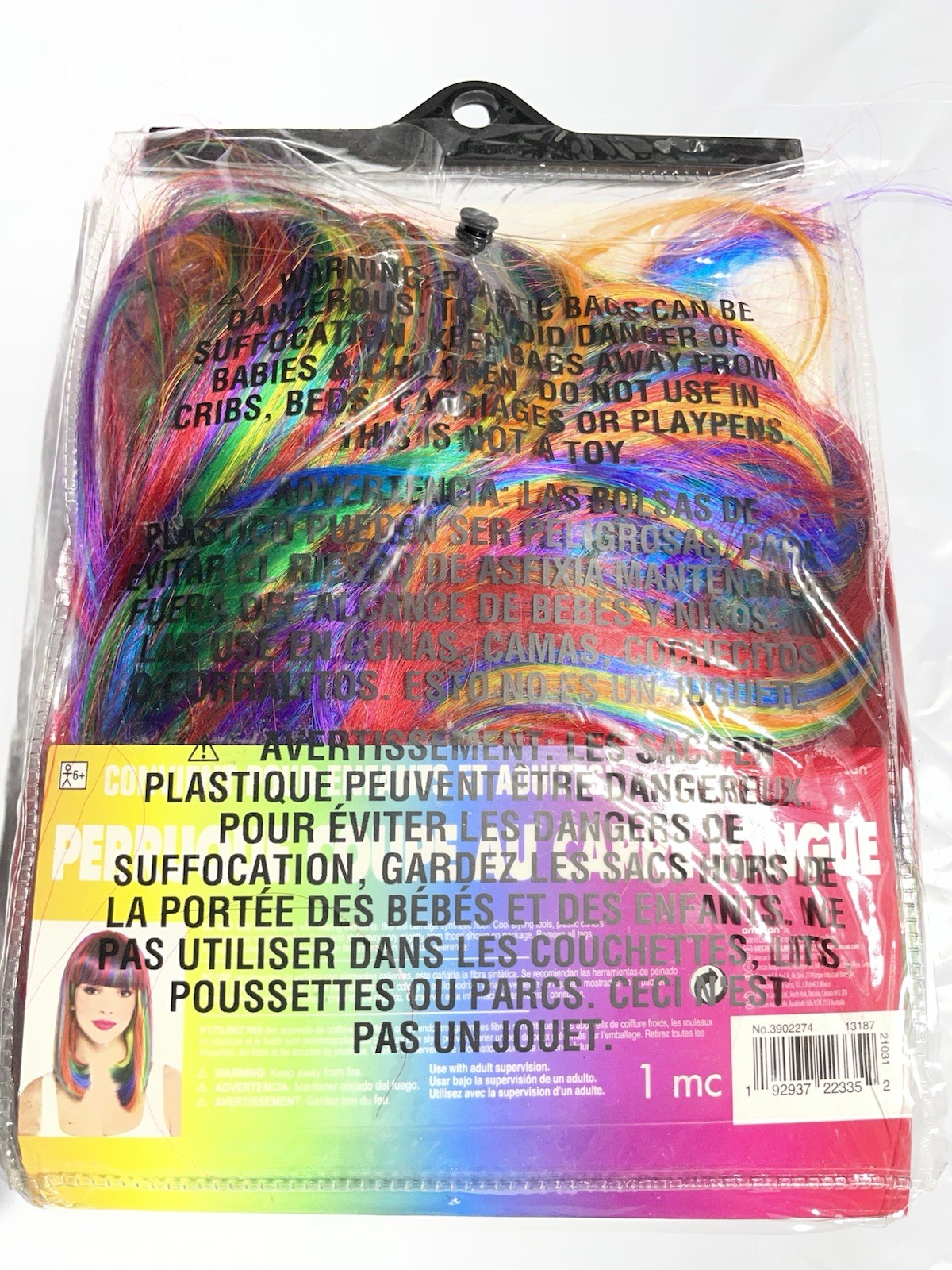 LONG BOB RAINBOW WIG w BANGS FITS ADULT & CHILDREN PRIDE