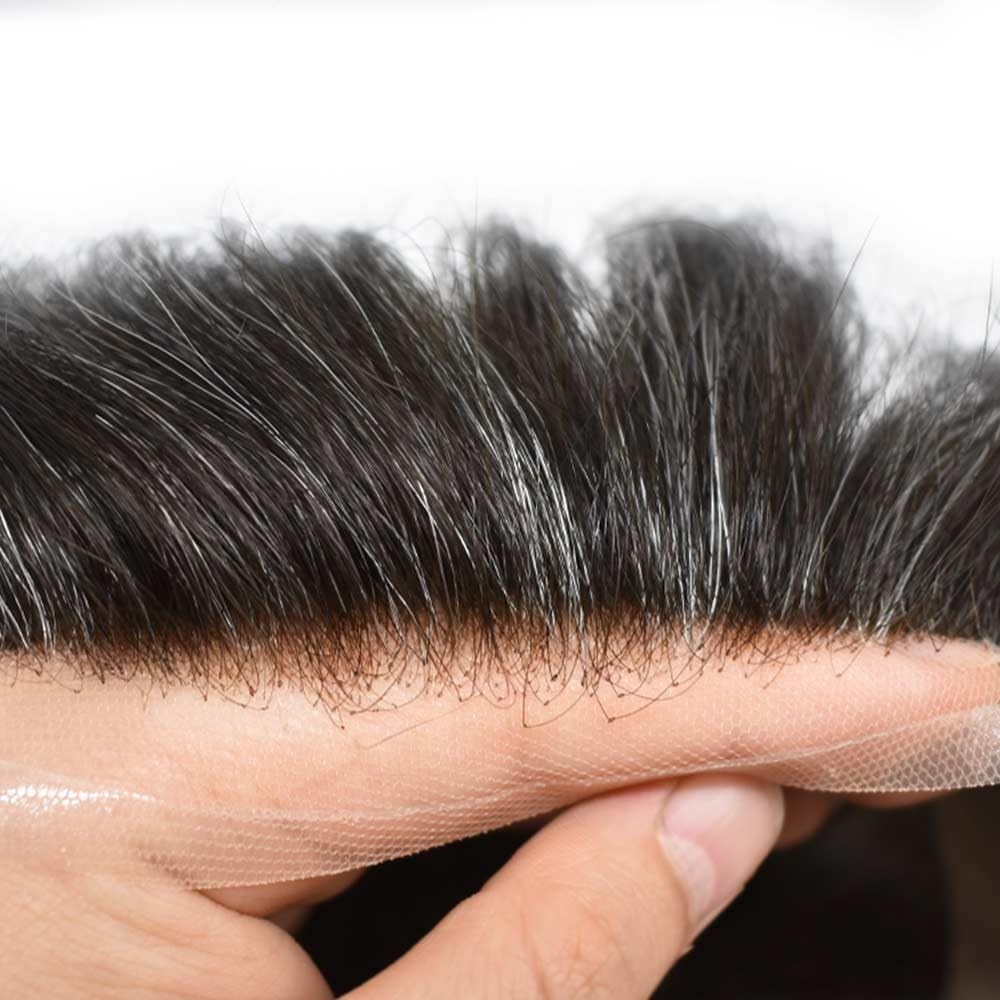 Human Hair Replacement Lace Mens Hair Unit Piece Natural Hairline Toupee for Men