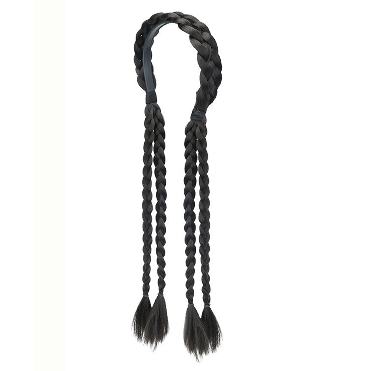 Easy Wear Adjustable Double Braided Ponytail Synthetic Hair With Elastic Band