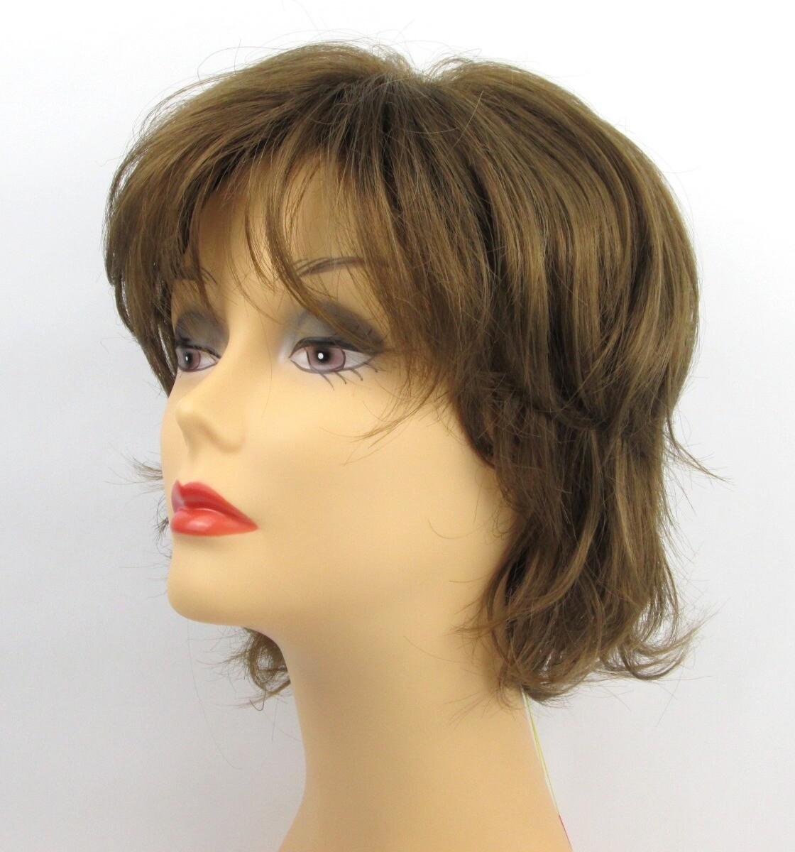 WOMENS SHORT STRAIGHT HAIR SHAG STYLE WIG W/ LOTS OF LAYERS & WISPY BANGS SWANNA
