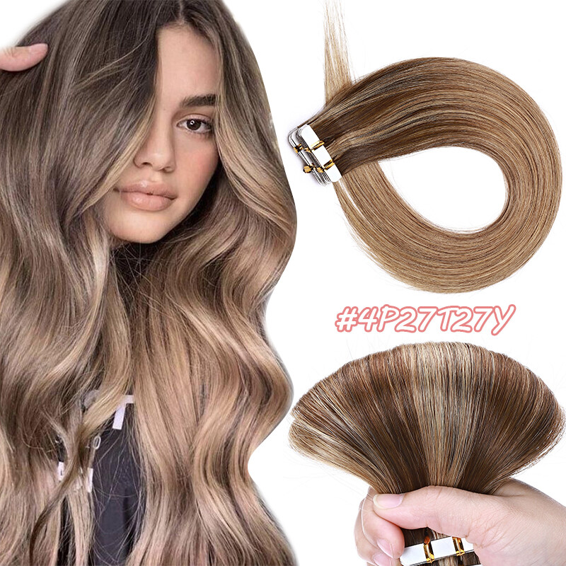 Seamless Skin Weft Tape In Hair Extensions 100% Remy Human Hair Balayage Ombre