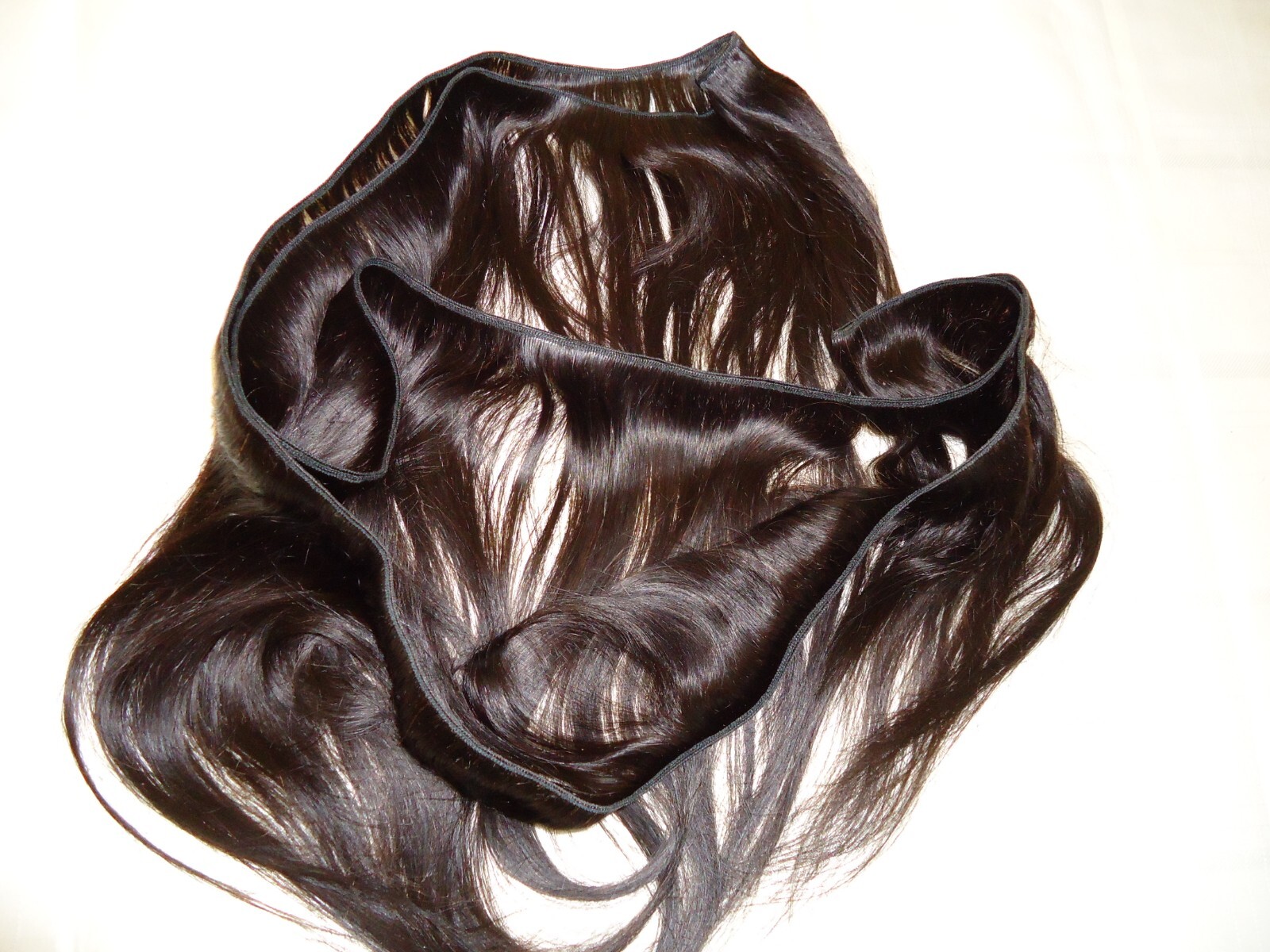 Fashion Straight Hair Extensions Natural Black/Brown 1pc Remy Human Hair