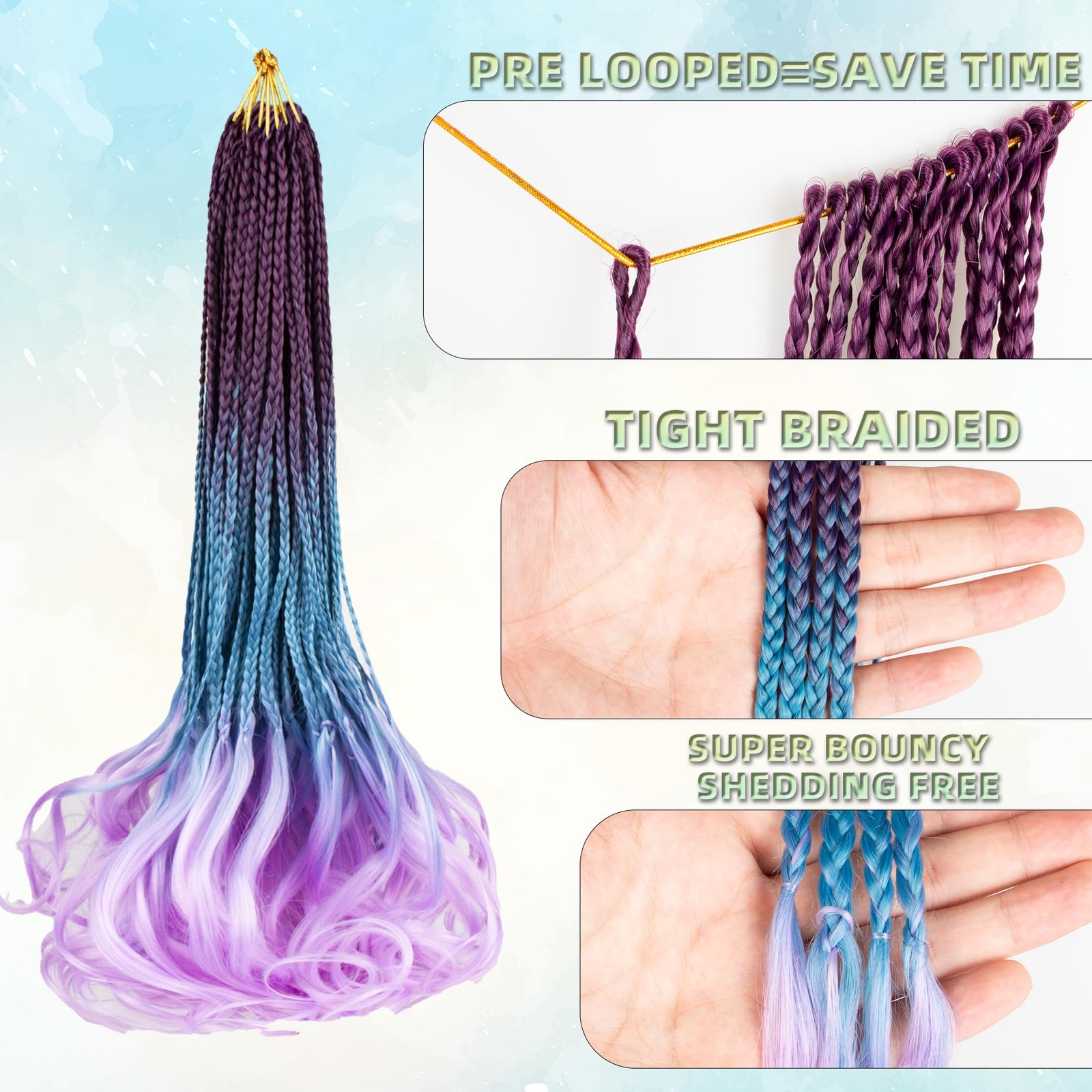 Hahoness French Curl Crochet Braids For Black Women-18 Inches 8 Packs Goddess