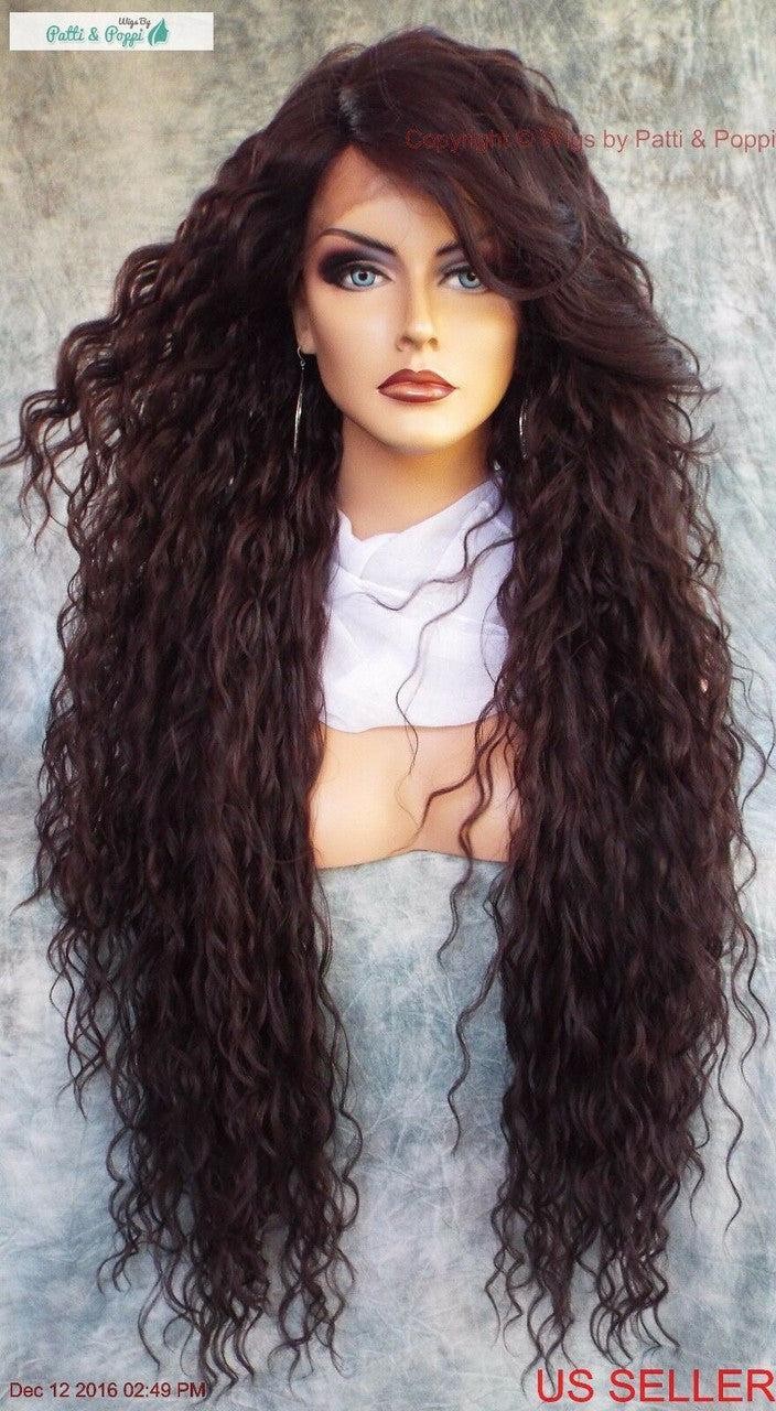 36″ X-LONG LACE FRONT DEEP C-PART HIGH HEAT SAFE WIG COLOR #4 SEXY 258