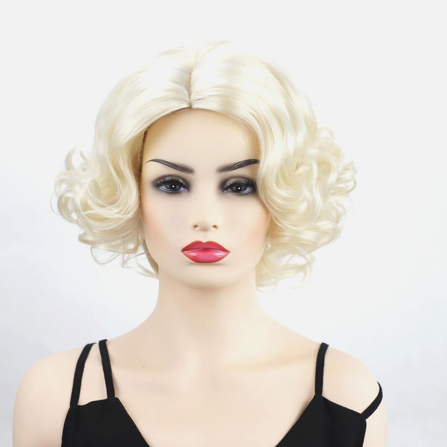 1920s Short Curly Blonde Wig woman synthetic costume hair cosplay actress stage