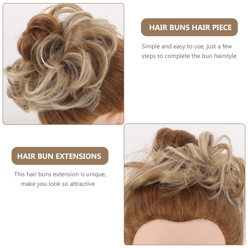 2pcs Messy Bun Hair Piece Synthetic Chignon Wig Scrunchies for Daily Wear