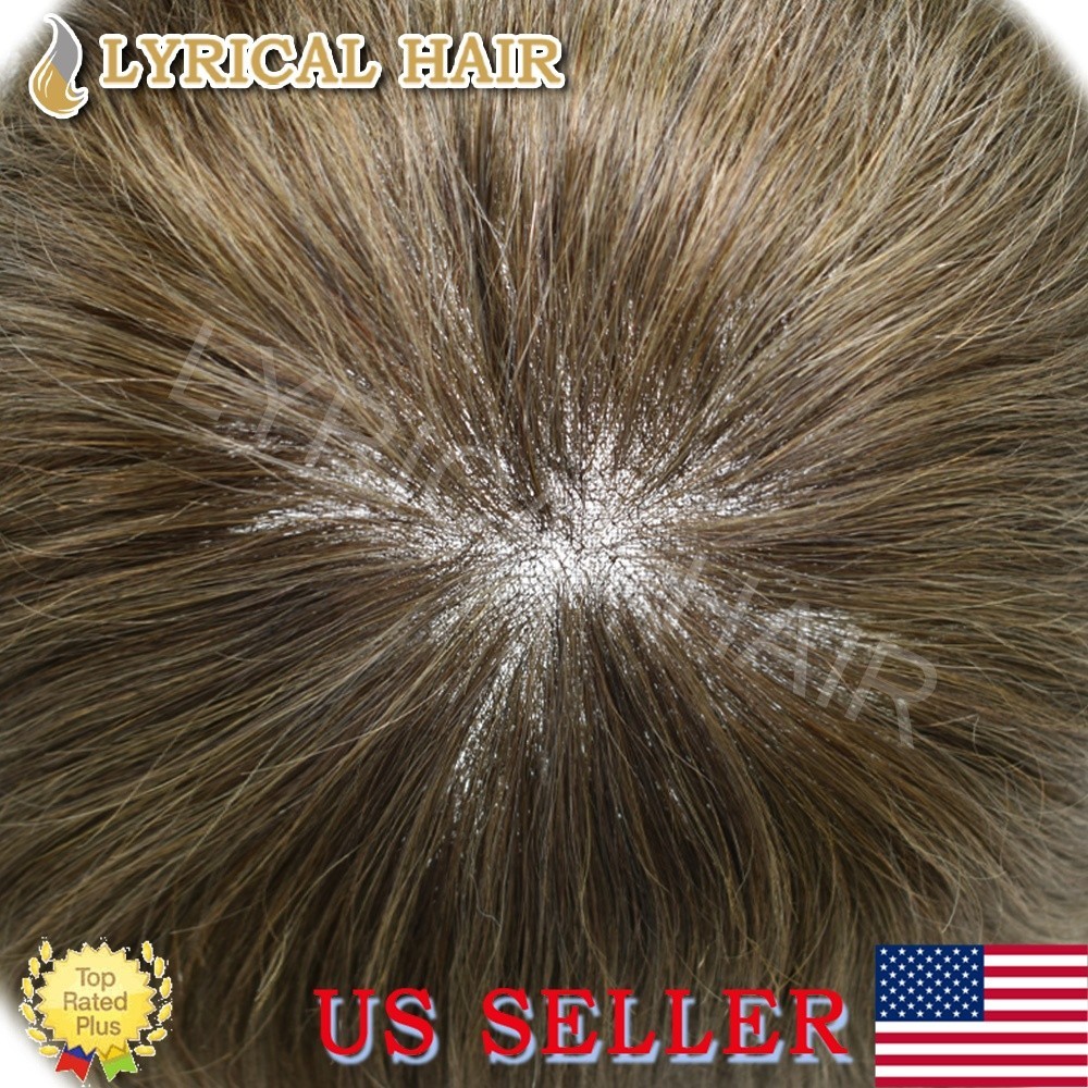 Swiss Super Welded Mono Lace Mens Toupee Hairpiece Human Hair Replacement System