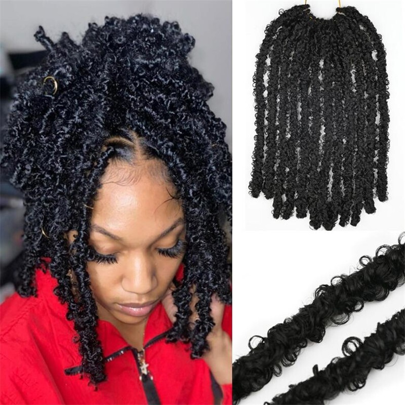 12 in 24 inch Butterfly Faux Locs Crochet Hair Braids Pre looped Crochets Braids