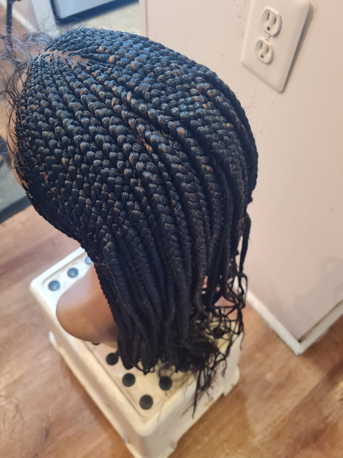 Braided Wig For Black Women Cornrow Braids Lace Front Synthetic Fiber