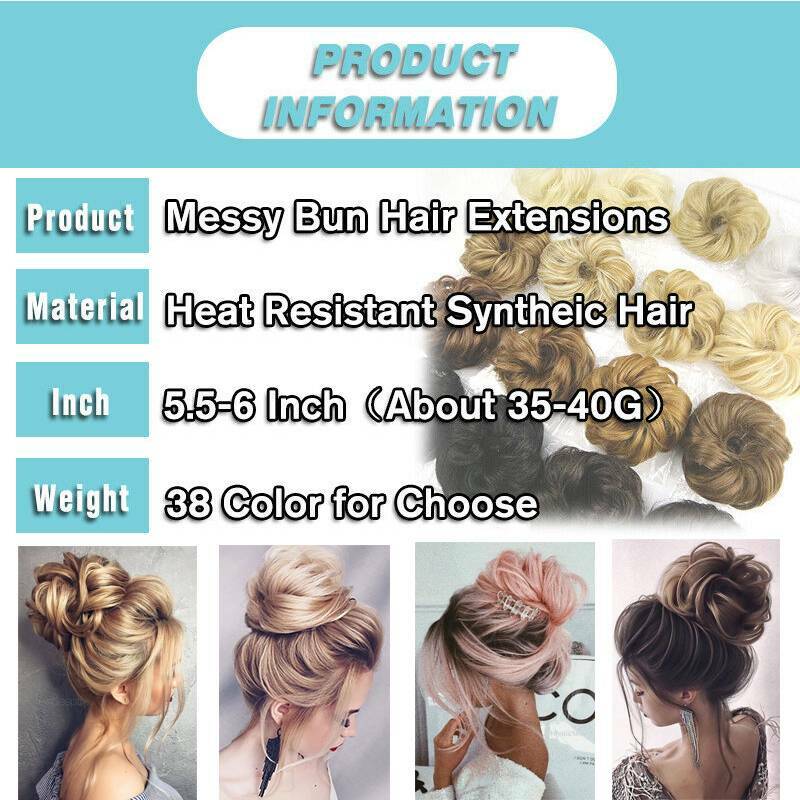 Natural Small Hair Scrunchie Wrap Curly Messy Bun Updo Hair Extensions 25-45g
