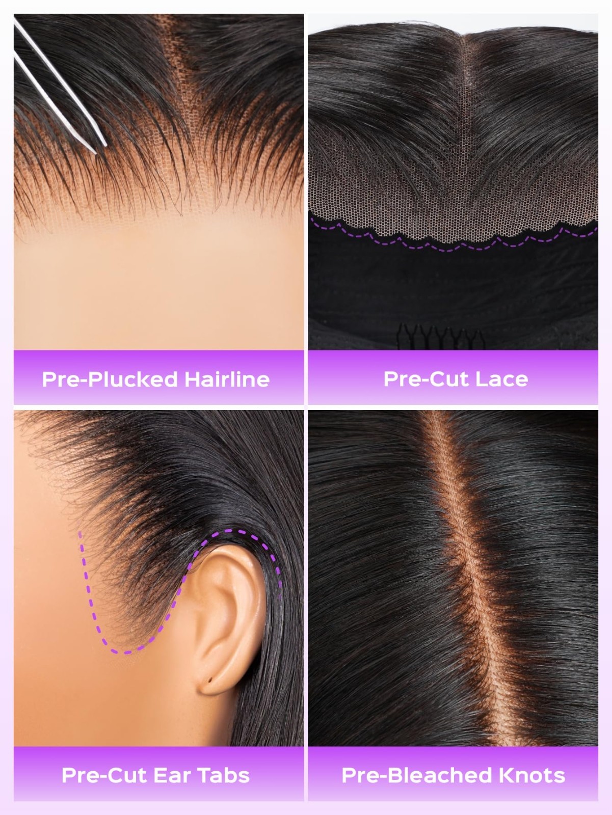 13×6 Lace Front Wig 220% Density Straight Human Hair Pre-Plucked 26″ HD Frontal