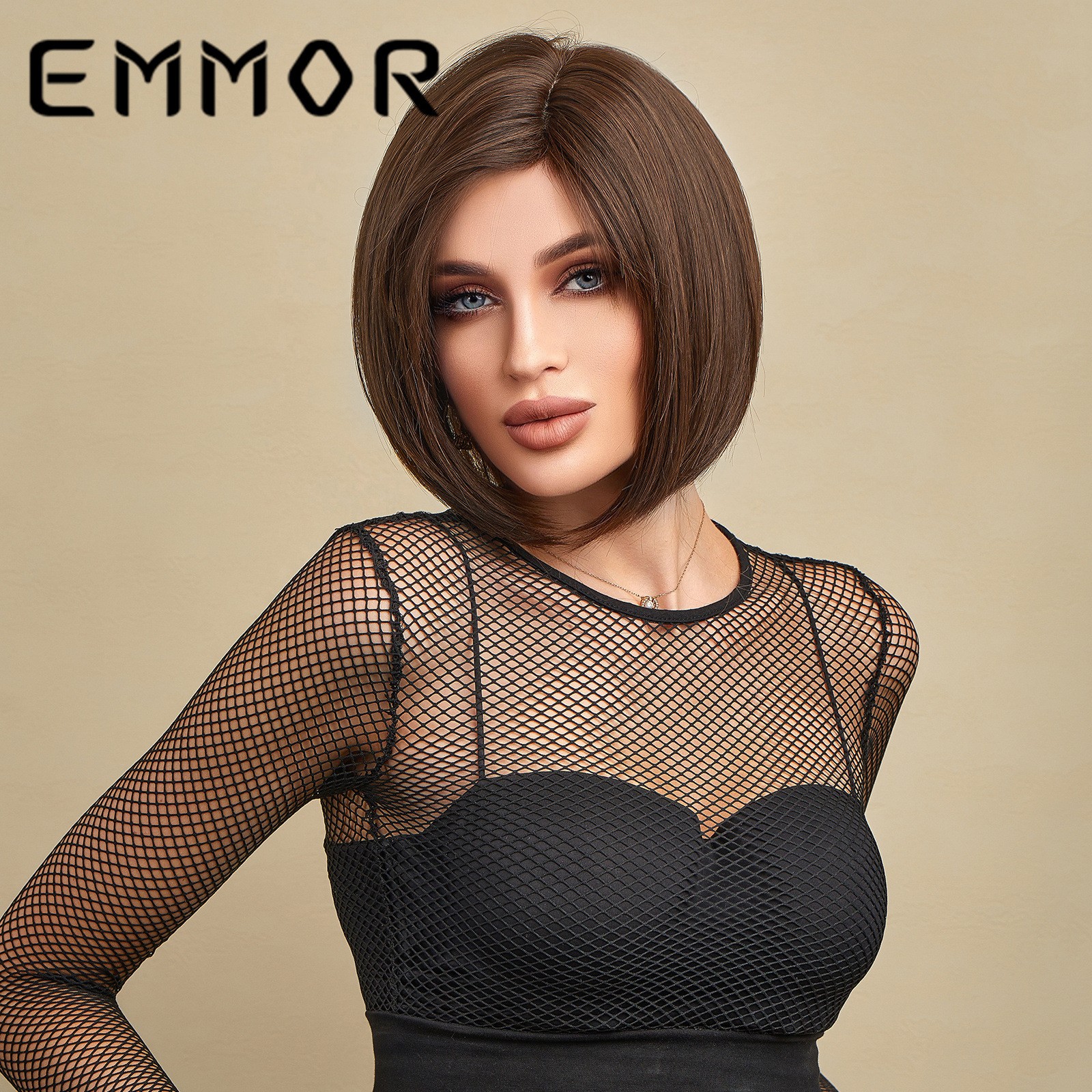 Summer Side Part Short Straight Wig Pre Hand Tied Frontal European American