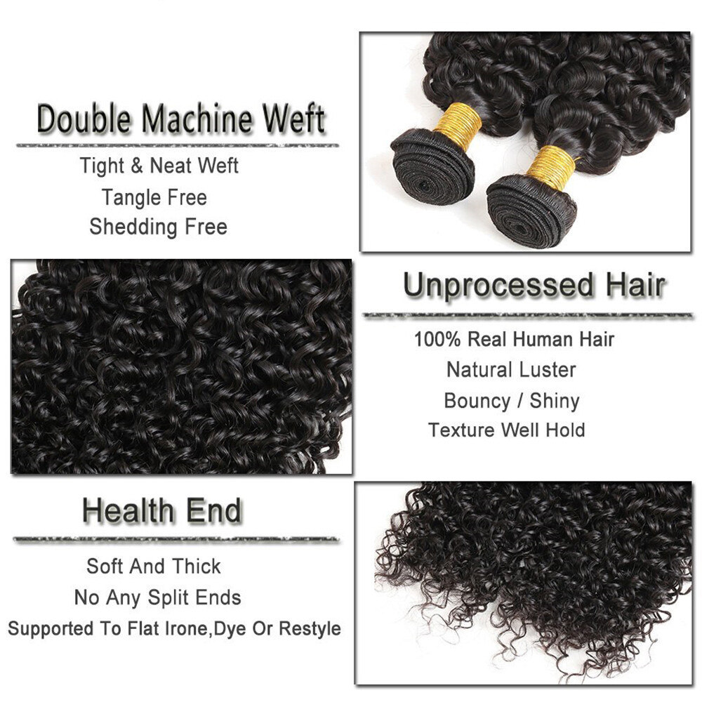 Jerry Curl Natural Black color 1B 100 Virgin Brazilian Human Hair 1 or 3 Bundles