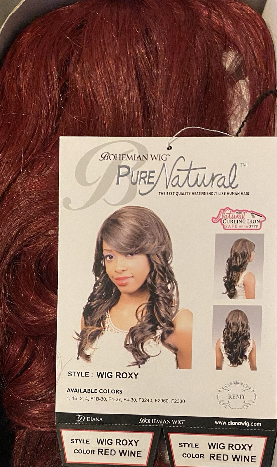 DIANA BOHEMIAN WIG ROXY RED WINE Color Pure Natural Like Human Hair NEW
