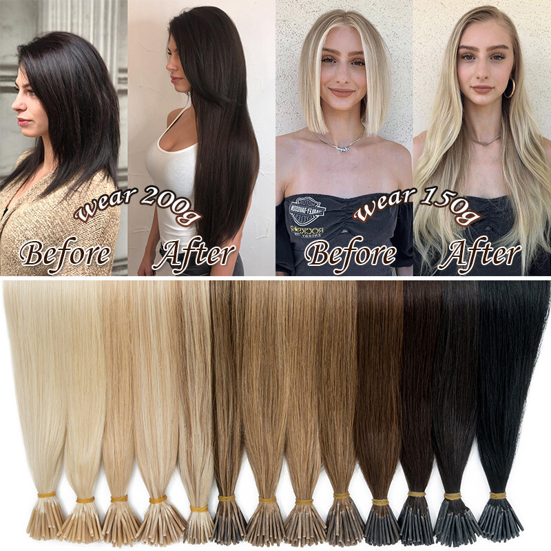 Thick 1G Per Strands Russian Stick I Tip Real 100% Remy Human Hair Extensions US