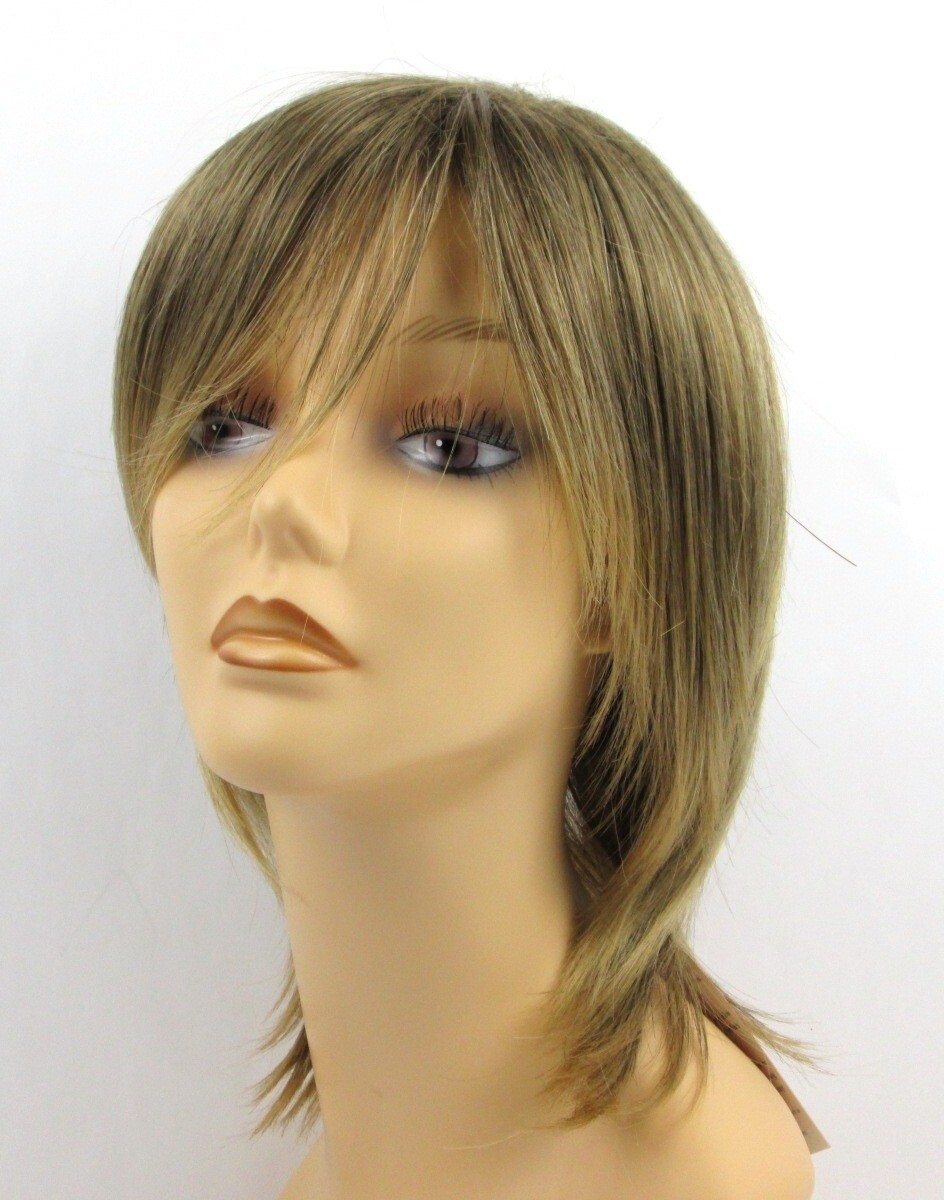 SHORT MID-LENGTH STRAIGHT HAIR FACE-FRAMING LAYERED SHAG BOB WOMENS WIG ELLEN
